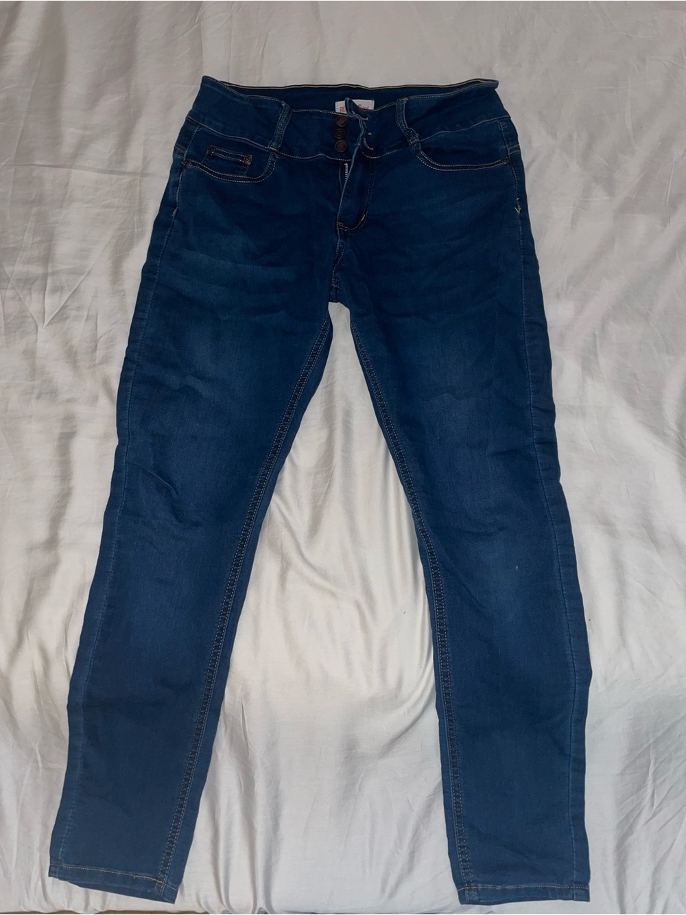 Red Bottom Dark Blue Skinny Jeans